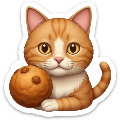 Katze mit einer großen Frikadelle sticker