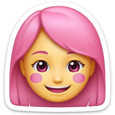 Girly emoji, pink sticker