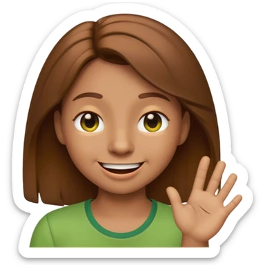 winking emoji character of MatPat, playful smile, brown hair, green shirt sticker