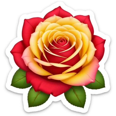 roses with gradient on petal starts yellow and bottom is red  sticker
