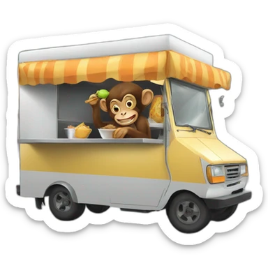 Monkey on a Foodtruck  sticker