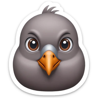 pigeon head with dramatic lashes and hands in a 'yasss' pose, playful sticker