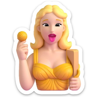 Venus de Milo statue with a playful expression showing her tongue sticker