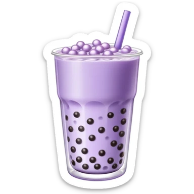 Realistic Light purple lavender boba tea  sticker