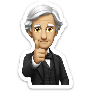 Ralph Waldo Emerson with his hand presenting something sticker