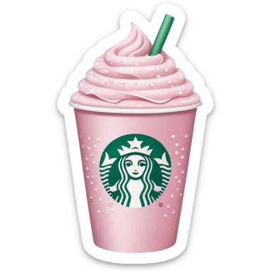 Light pink Starbucks coffee with sparkles sticker