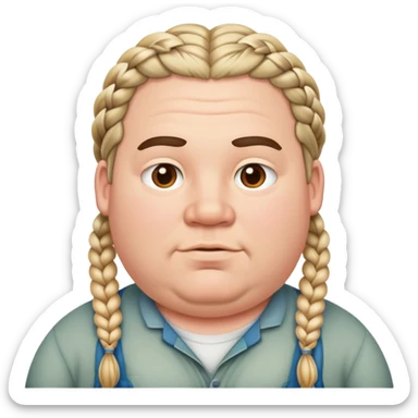 Fat white guy with braids sticker