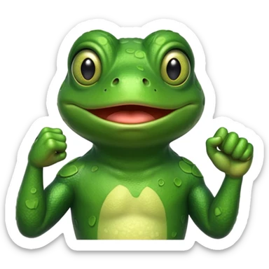 Frog with raised fist sticker