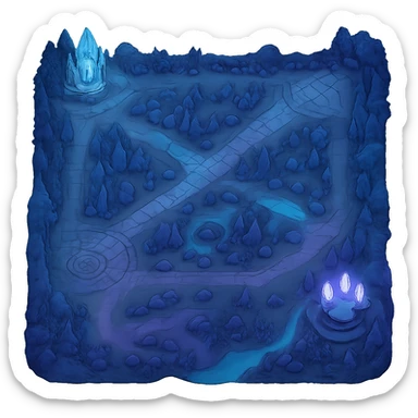 League of Legends style game board in blue and violet colors sticker
