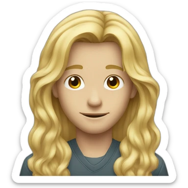 young blond man with long hair sticker