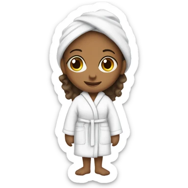 girl in a bathrobe sticker