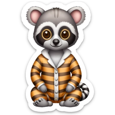 Lemur wearing pjs sticker
