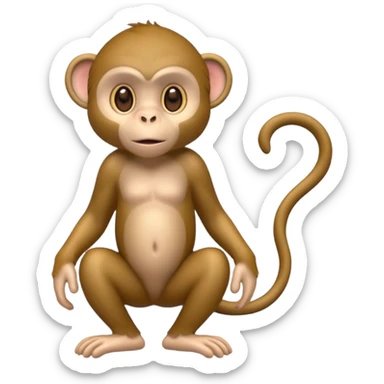 High resolution of   realistic full body monkey without distorted , no extra hybrid sticker