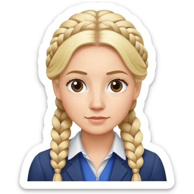 blonde business teacher hair in french braid  sticker