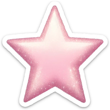 pale pink star sparkle sticker