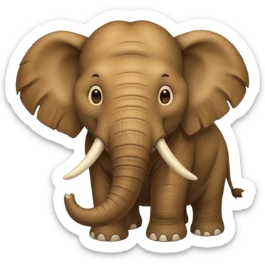 mamut elephant wearing animal skin cloth sticker