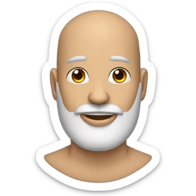 Man shaved head and black beard with crown sticker