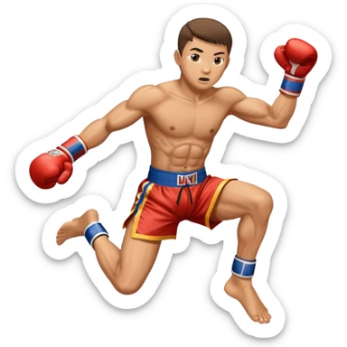 Muay thai jumping action sticker