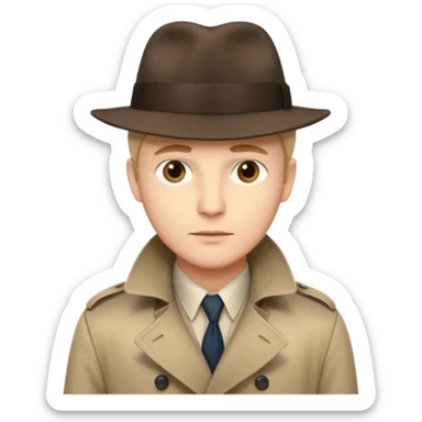 Detective (Fedoras, trench coats; subtle but modern) sticker