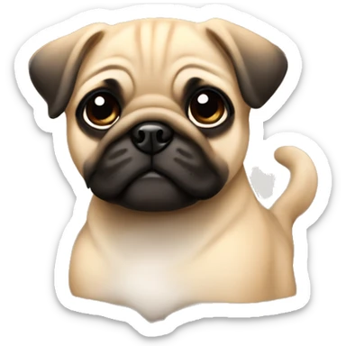 Fawn pug puppy sticker