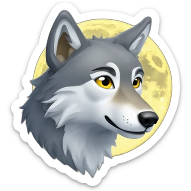 Loup qui hurle à la lune sticker