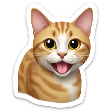 cat with tongue out looking smug sticker