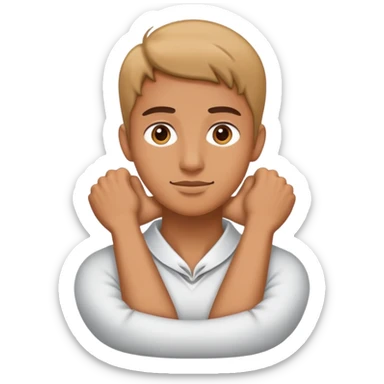 Person with two arms around their neck sticker