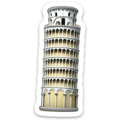 A colorful flashcard about the Leaning Tower of Pisa sticker