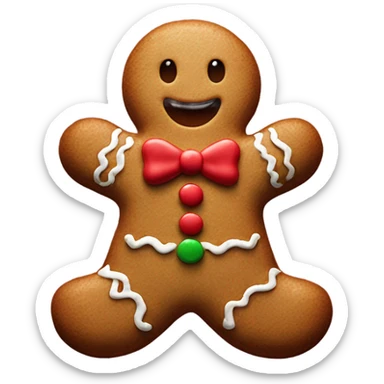 Photo Realistic cute gingerbread man sticker
