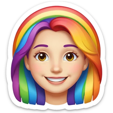 pride character, smiling, rainbow colors, inclusive and joyful vibe, modern Apple emoji style, clean vector look, soft gradients, simple background sticker