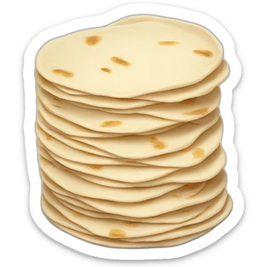 Small Stack of flour tortillas with some grill marks sticker
