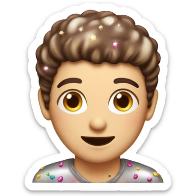 Realistic cake with glitter sticker