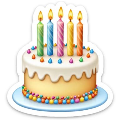 birthday cake with candles sticker