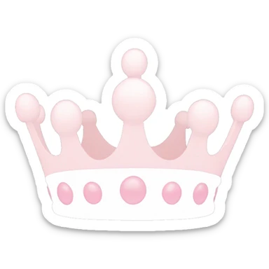 White and pastel pink crown sticker