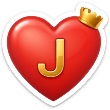A red heart with the letter "J" in the middle sticker