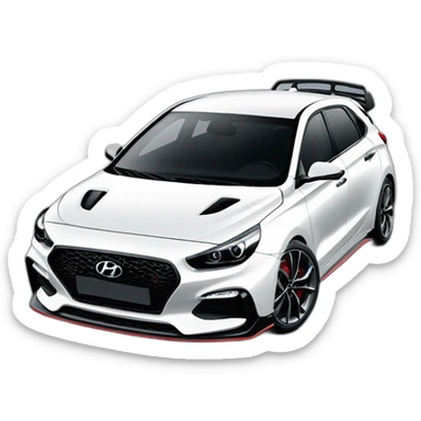 Hyundai i30n hatch white sticker