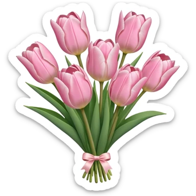Cute Bouquet of Light pink tulips sticker