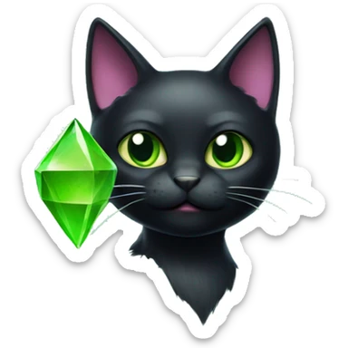 Black cat with plumbob sticker