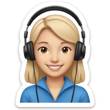 KULAKLIK TAKAN KADIN sticker