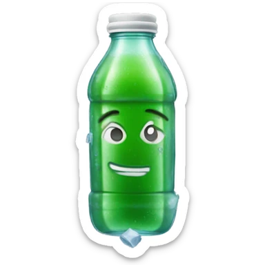 GREEN JUICE BOTTLE IN ICE sticker