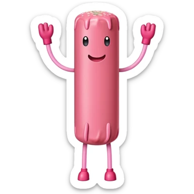 Beef stick with arms and legs  sticker