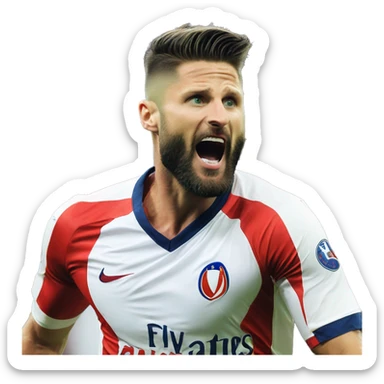 Olivier Giroud célébrant un succès  sticker
