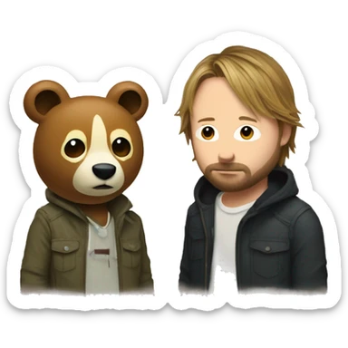 Thom yorke plus tom nook sticker