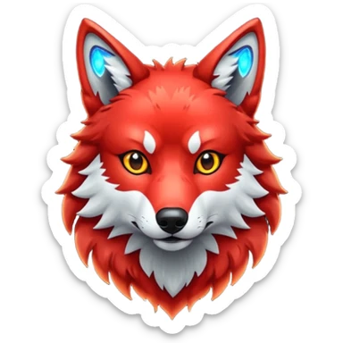glitter red wolf apex predator sticker