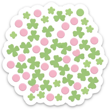 light green and pink confetti floral sticker