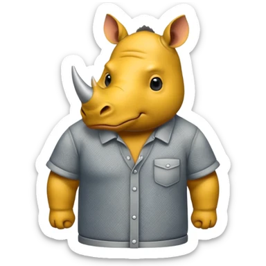 rhino with shirts sticker