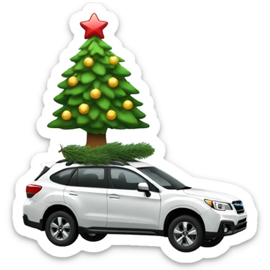 Subaru with a Christmas tree ontop sticker