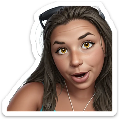 cool girl with headphones sticker