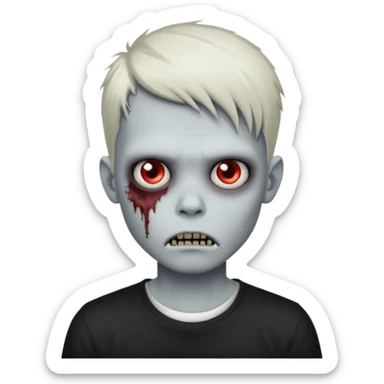 zombie boy with emo hair and white shirt emoji created using AI. Copy and paste zombie boy with emo hair and white shirt emoji to use or share on Discord and Slack.
 sticker