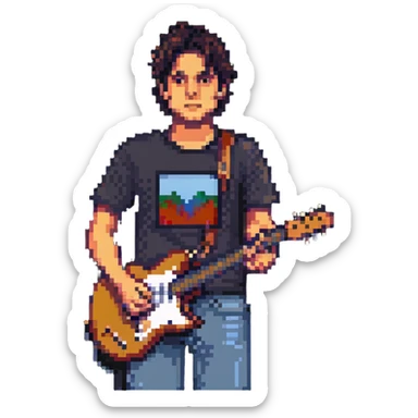 John Mayer pixel art sticker
